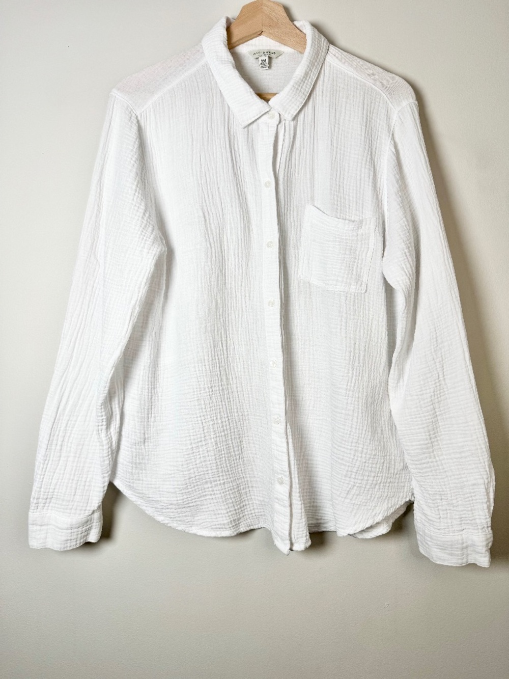 Lucky Brand White Cotton Gauze Button Down Shirt - Size M